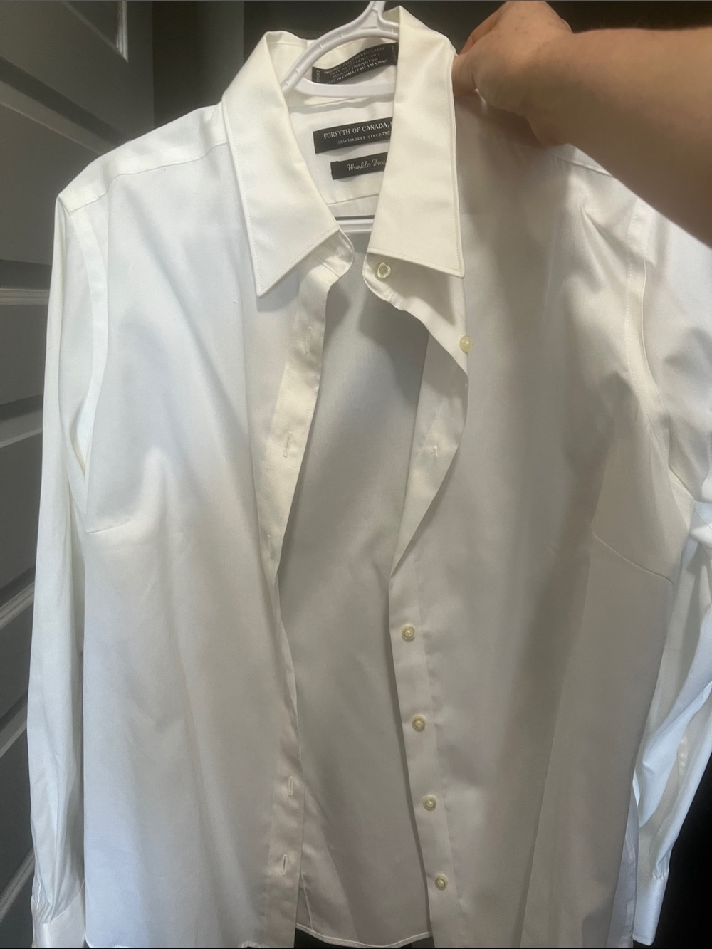 Women’s White Dress Shirt - Classic Spread Collar FORSYTH OF CANADA